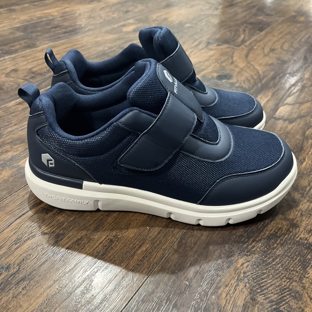 Fitville Marca Men Sz 11.5 EEW Easy Top Open Blue Diabetic Shoes Adjust EUC
